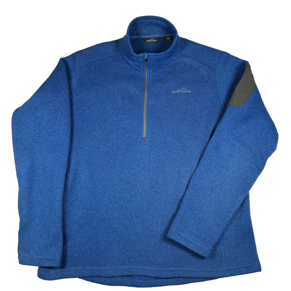 Eddie Bauer Trail Fleece Sweater Pullover 1/2 Zip Men's XL Blue Gorpcore Hiking